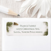 Étiquette de retour de Noël rustique (En situation)