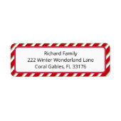 Étiquette de retour de Noël sucre de canne (Devant)