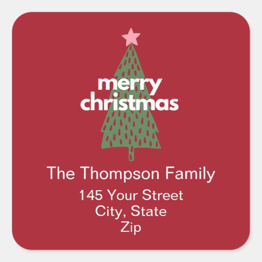 Étiquette de retour de Noël Whimsical moderne (Devant)