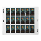 Étiquette de retour de nuit Éffrayante Halloween (Feuille entière)