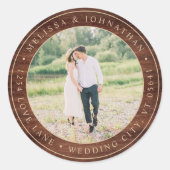 Étiquette de retour de photo en bois rustique (Devant)