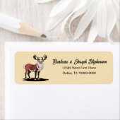 Étiquette de retour de rennes de Noël rétros (En situation)