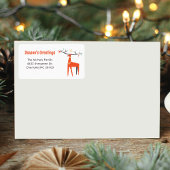 Étiquette de retour de rennes de Noël rétros