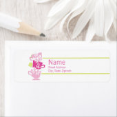 Étiquette de retour de thé rose et vert (En situation)