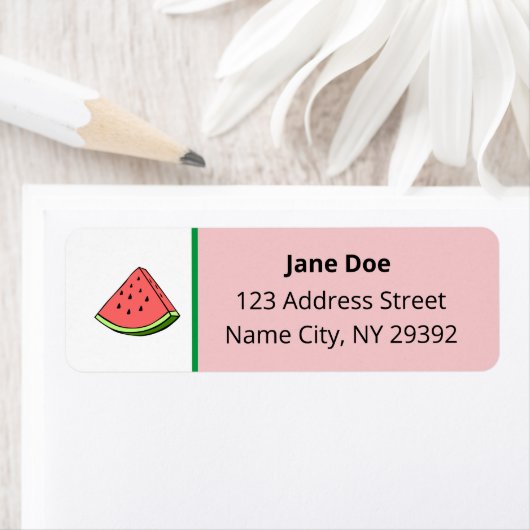 Étiquette de retour de tranche de pastèque simple (En situation)
