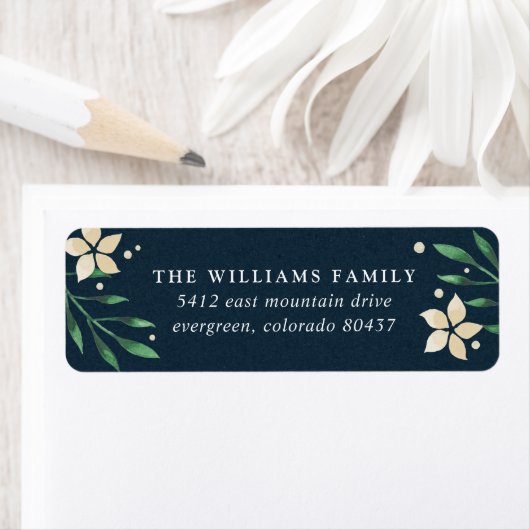 Étiquette de retour de vacances de Bright Boughs (En situation)