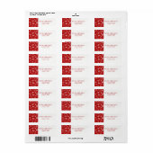 Étiquette de retour de vacances Red Snowflake mode (Feuille entière)