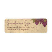 Étiquette de Retour de Vignoble Rustique Aquarelle (Devant)
