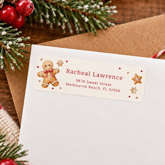 Étiquette de retour d'échange de biscuits de Noël