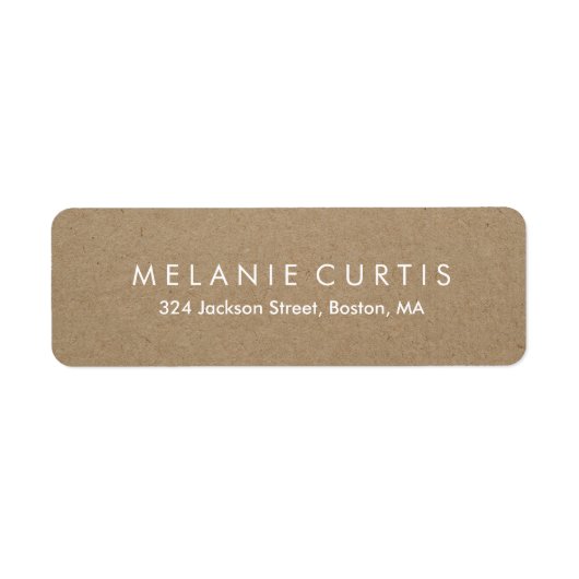 Étiquette de retour d'effet Kraft lisible simple (Devant)