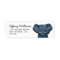 Étiquette de retour d'éléphant animal Safari