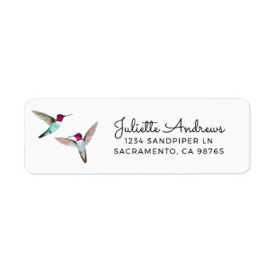 Étiquette de retour des colibris d'Anna