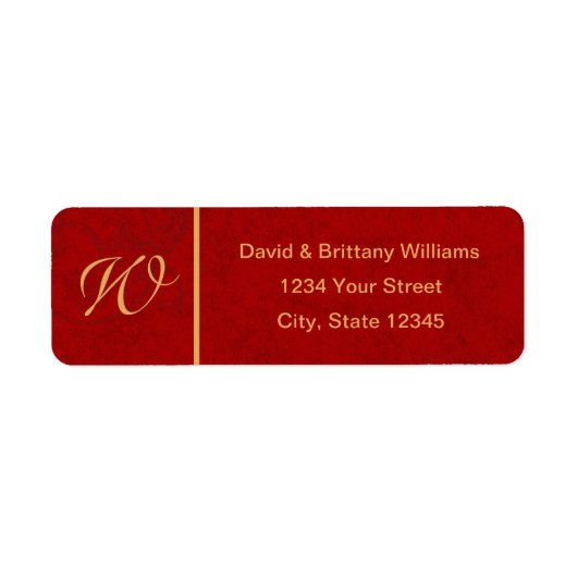 Étiquette de retour des fêtes de Noël monogramme (Devant)