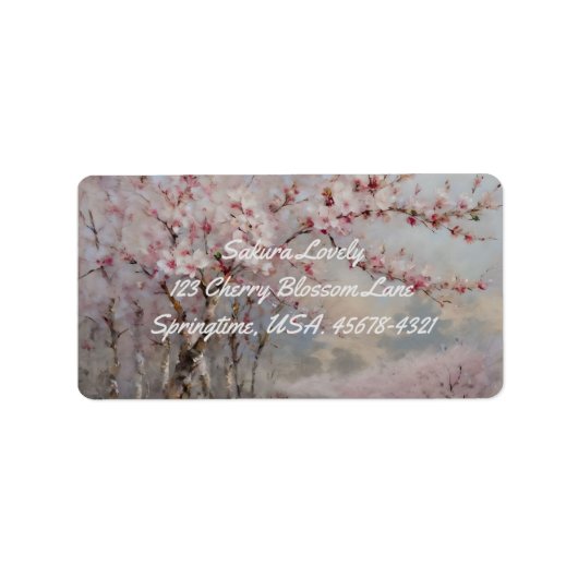 Étiquette de retour des fleurs de cerisier d'aquar (Devant)