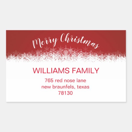 Étiquette de retour des flocons de neige de Bourgo (Devant)