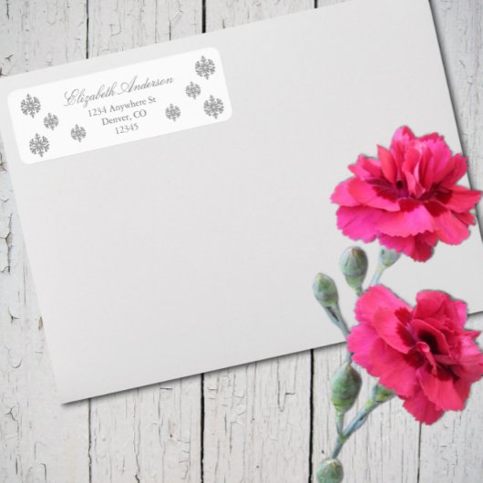 Étiquette de retour d'hiver Flocon de neige argent