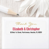 Étiquette de retour d'Merci de mariage personnalis (En situation)