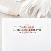 Étiquette de retour d'or rose de trait de brosse c (En situation)