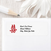 Étiquette de retour Double Rouge personnalisable (En situation)