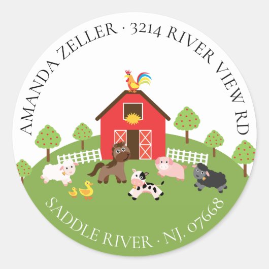 Étiquette de retour du Baby shower sur les animaux (Devant)