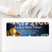 Étiquette de retour du Bauble de Noël en or festif (En situation)