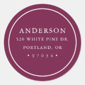 Étiquette de retour du cadre circulaire pourpre mo (Devant)