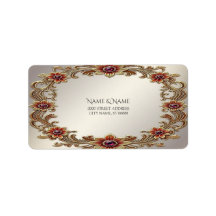 Étiquette de retour du cadre de floraison or