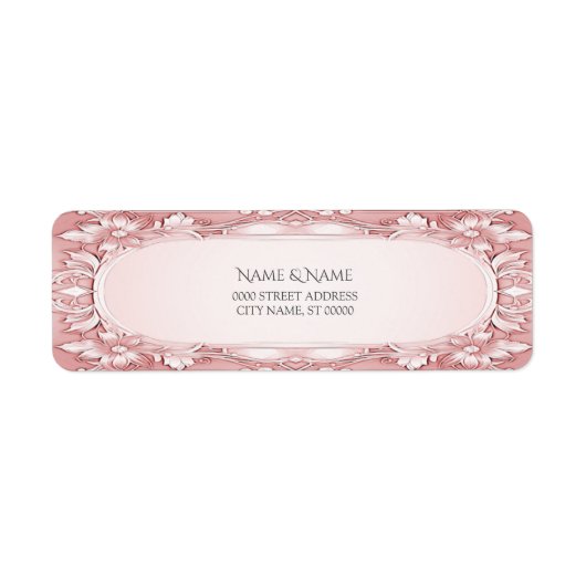 Étiquette de retour du cadre Floral rose (Devant)