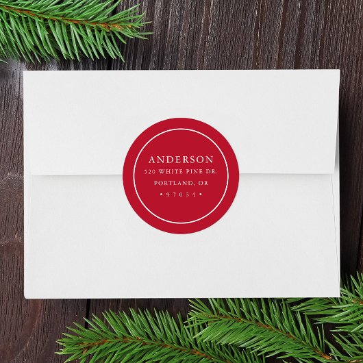 Étiquette de retour du cadre rouge moderne