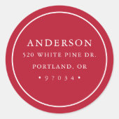 Étiquette de retour du cadre rouge moderne (Devant)