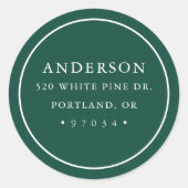 Étiquette de retour du cadre vert moderne (Devant)