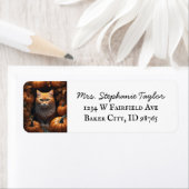 Étiquette de retour du chat du Festival d'automne (En situation)