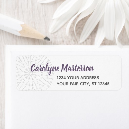 Étiquette de retour du graphique crochet violet de (En situation)