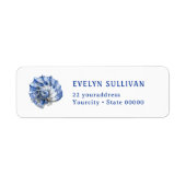 Étiquette de retour du logo de coquillage bleu (Devant)