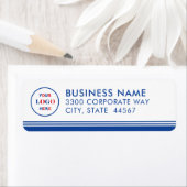 Étiquette de retour du logo d'entreprise simple et (En situation)