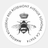 Étiquette de retour du logo Queen Bee
