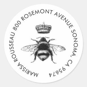 Étiquette de retour du logo Queen Bee