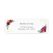 Étiquette de retour du Mariage de fleur mexicain F (Devant)