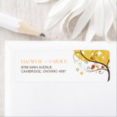 Étiquette de retour du Mariage de Lovebirds d'auto (En situation)