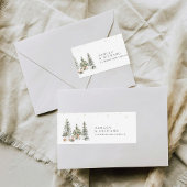 Étiquette de retour du Mariage de Noël Pine Tree