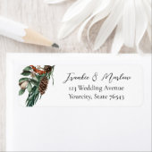 Étiquette de retour du Mariage de pin d'hiver (En situation)