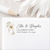 Étiquette de retour du Mariage Fleur sauvage aquar (En situation)