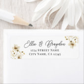 Étiquette de retour du Mariage Fleur sauvage aquar (En situation)