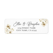 Étiquette de retour du Mariage Fleur sauvage aquar (Devant)