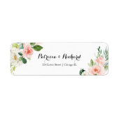 Étiquette de retour du Mariage floral rose (Devant)