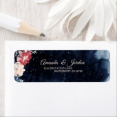 Étiquette de retour du Mariage floral Starry Night (En situation)