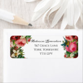 Étiquette de retour du Mariage Floral vintage (En situation)