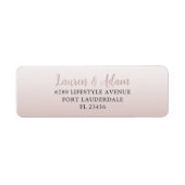 Étiquette de retour du Mariage Gold Rose simple (Devant)