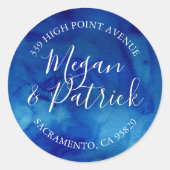 Étiquette de retour du Mariage rond Sapphire Tide (Devant)