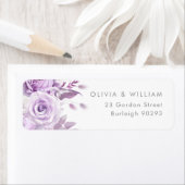 Étiquette de retour du Mariage Rose violet enchant (En situation)